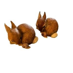 2 (two) Slowpoke by Deborah Bell Jarrett Bunnies with Snail - Vintage
